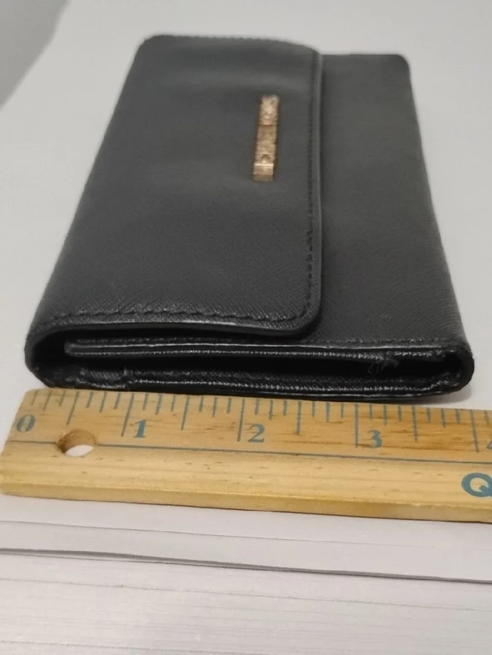 Michael Kors Jet Set Travel Black Leather Card Holder with Gold‎ Logo